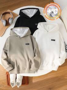 Buy 1 Get 2 Free, 3pcs Kids Christmas Sweaters, Boys Casual Hooded Long Sleeve Loose Fit Pullover, Versatile & Comfortable