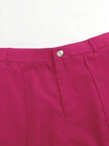 SHEIN LUNE Pantalon ample à jambe large avec couture avant ample et unicolore pour femmes grande taille