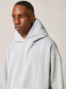 SUMWON Oversized French Terry Pullover Hoodie - Grey - View 3