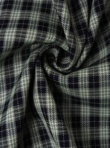 SHEIN Clasi 大码女式编织优雅复古格子长裙 - 綠色 - 查看 5