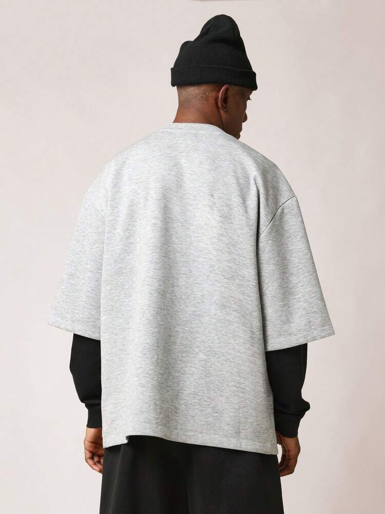 Oversized V Neck Hockey Top With Elbow Length Sleeves