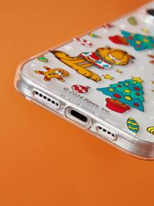 GARFIELD | SHEIN Cute Christmas Cartoon Print Transparent Phone Case,Compatible With Iphone - Clear - View 8