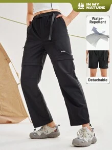 In My Nature Women's Camping Hiking City Commuting Detachable Two-Section Outdoor Trousers - Black - View 11