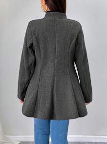 Calvaya Plus Size Elegancki Jednorzędowy Płaszcz Z Marszczoną Talią, Na Jesienną Porę