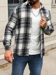 Manfinity Homme 男士格纹印花长袖外套