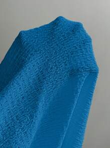 RiviMae 2 件女式紧身扭纹前上衣和长开叉下摆中长裙套装，性感修身 - 水鴨藍 - 查看 7