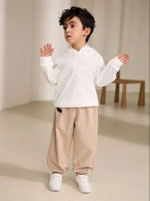 SHEIN Young Boy Casual Versatile Drawstring Hem Pants - Multicolor - View 4