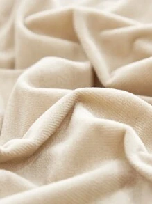 3pcs Beige Velvet Quilt Cover & Pillow Case Set, Twin/Full/Queen/King Size, Warm For Autumn/Winter