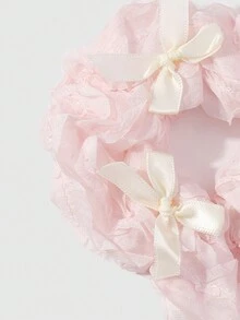 ROMWE Kawaii 4 件套精致、甜美、温柔的高品质粉色网状丝带蝴蝶结发夹组合，适合女孩、姐妹、日常佩戴、节日礼物 - 淺粉色 - 查看 10