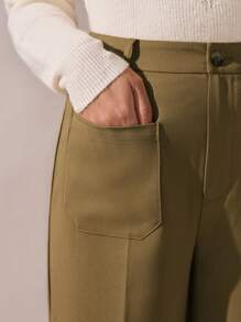 BizChic Spodnie Khaki Flare Leg, Eleganckie Spodnie Damskie Na Święto Dziękczynienia, Boże Narodzenie, Noworoczne Przyjęcie, Wiosna/Lato,