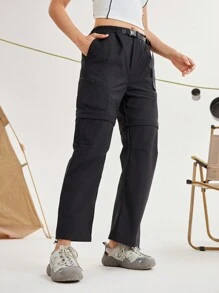 In My Nature Women's Camping Hiking City Commuting Detachable Two-Section Outdoor Trousers - Black - View 6