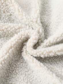 SHEIN Tween 女童纯色水洗羊毛内衬翻领牛仔外套，长袖保暖休闲牛仔夹克，儿童冬季返校服装