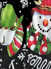 Women's Christmas Print Loose Jumpsuit - Multicolor - View 4