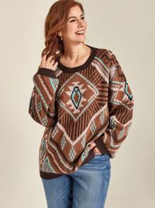 EMERY ROSE Einfarbige Blockfarben Rundhals Langarm einfache lässige Pullover Strickpullover Herbst Winter in Große Größen - Verschiedenfarbig - Übersicht 1