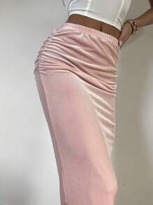 Calvaya Velvet Pleated Skirt, Elegant For Women
