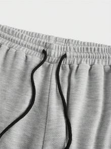 Gym Rark Boyfriend Style Men's Letter Print Drawstring Pocket Jogger Pants Sweat Pants - Grey - View 5