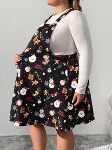 SHEIN CURVE+ 大码女式秋冬圣诞连衣裙 - 彩色 - 查看 4