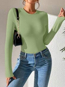 SHEIN PETITE Solidny, dopasowany, wiosenny damski kombinezon