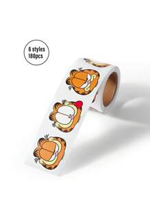 GARFIELD | SHEIN 180pcs Cartoon Cat Animal Rolled Stickers - Multicolor - View 4
