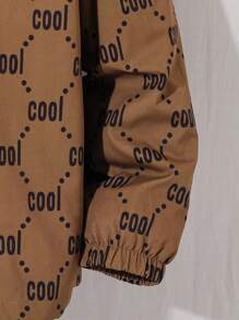 SHEIN Tween Boy Casual College Letter Print Patch Pocket Thermal Lined Zip-Up Hooded Jacket, Suitable For Commuting, School, Everyday, Vacation, Sports, Autumn/Winter - Multicolor - View 7