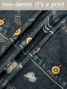 牛仔布效果睡衣套裝