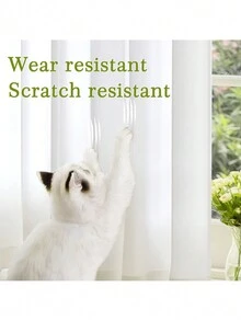 1 tấm rèm vải tuyn trắng chống trầy xước, chống vướng, có túi treo ở trên, mỏng nhưng không trong suốt, thích hợp cho phòng khách, phòng ngủ, ban công, cửa sổ vòm, trang trí phòng học - trắng - Xem 5