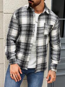 Manfinity Homme 男士格纹印花长袖外套