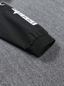 Manfinity EMRG Chaqueta casual de manga larga con estampado de letras y color contrastante para hombre, ideal para otoño