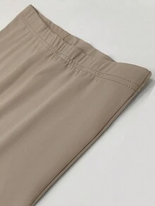 XLLAIS 2026 性感高腰弹力喇叭裤，纯色休闲运动裤 春季款 - 卡其色 - 查看 9