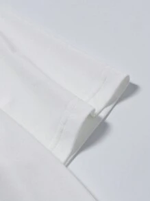 Manfinity Homme 男士性感印花紧身高领 T 恤 - 白色 - 查看 7