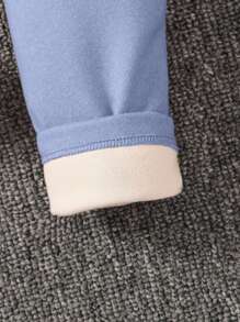 3pcs/Set Legging Rajut Pas Badan Warna Polos untuk Anak Perempuan - Biru - View 4