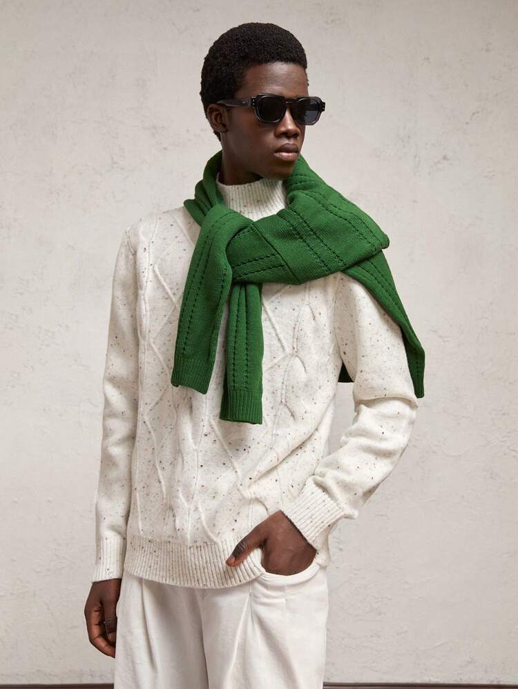 Maglione casual a girocollo lavorato a maglia con maniche lunghe, adatto per l'autunno/inverno, da uomo