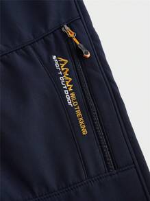 Manfinity Sport Corelite Quần ống đứng ngoài trời in chữ túi cho nam - Màu xanh hải quân - Xem 5
