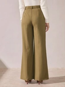 BizChic Spodnie Khaki Flare Leg, Eleganckie Spodnie Damskie Na Święto Dziękczynienia, Boże Narodzenie, Noworoczne Przyjęcie, Wiosna/Lato,