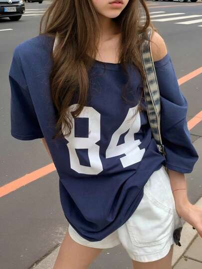 Camisetas gráficas de corte holgado informales para adolescentes, estilo americano, para verano, vacaciones, viajes