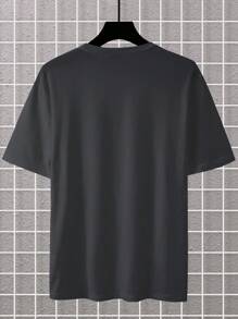 Manfinity Homme Men Round Neck Short Sleeve Pocket Simple T-Shirt, Casual Daily Wear - Grey - View 2
