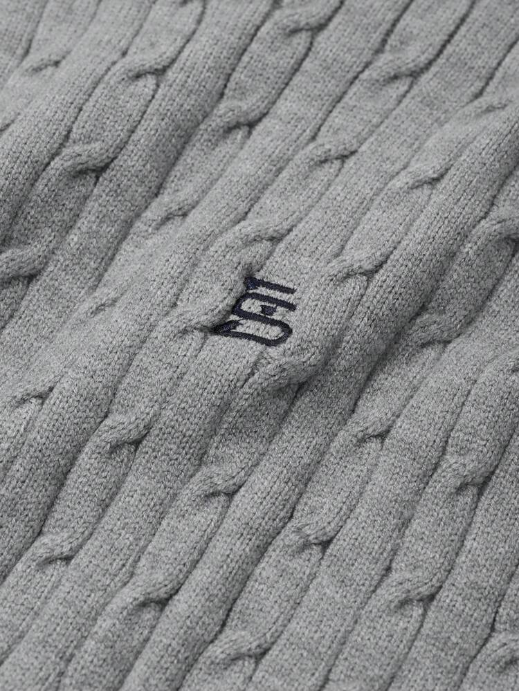 Men's Embroidered Pattern Casual Lightweight Sweater, Autumn