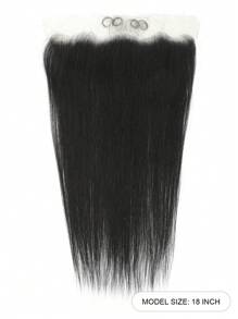 13x4 Închidere frontală cu dantelă Păr drept Partea liberă Dantela transparentă Linie de păr presmulsă Păr uman Închidere frontală cu dantelă Culoare neagră naturală - Snatural - Vizualizare 2