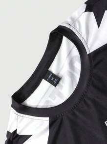 ROMWE MEN Street Life 男士骷髅与十字架图案 T 恤，适合春夏季日常穿着 - 黑色 - 查看 6