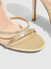 CUCCOO SZL 女士水钻装饰简约高跟凉鞋，休闲日常穿着