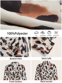 BizChic 缎面印花长袖连衣裙，女士感恩节、圣诞节、除夕、通勤连衣裙， - 彩色 - 查看 3