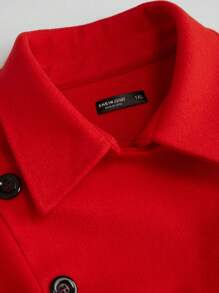 Celure Plus Double Breasted Belted Overcoat For New Year Clothes, For Winter - Red - View 6