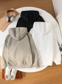 Buy 1 Get 2 Free, 3pcs Kids Christmas Sweaters, Boys Casual Hooded Long Sleeve Loose Fit Pullover, Versatile & Comfortable