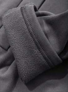 DAZY Áo thun nữ tay dài cài nút nửa cổ, thường ngày, quần áo mùa thu cho nữ - Màu xám đen - Xem 7