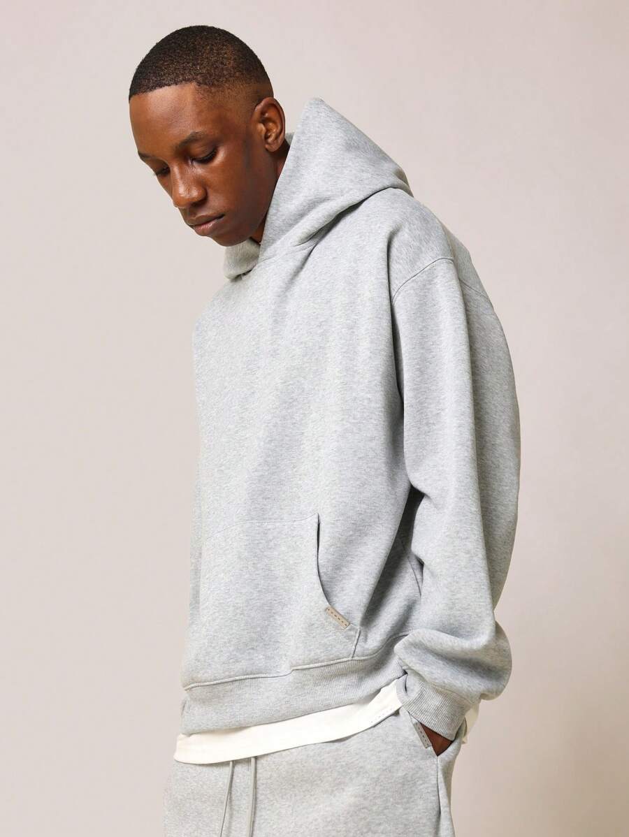 SUMWON Oversized French Terry Pullover Hoodie - Grey - View 1