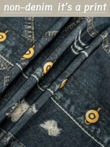 牛仔布效果睡衣套裝