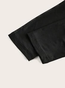 SHEIN EZwear Plus Size Round Neck Long Sleeve Fashionable Fitted Elegant Jumpsuit