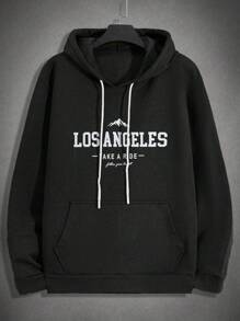 EURMUSE Cotton Men Letter Printed Regular Hoodie Set