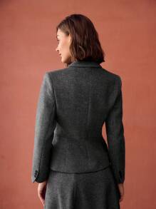 MOTF PREMIUM LAPEL COLLAR FLAP DETAIL DOUBLE BREASTED PLACKET OVERCOAT - Grey - View 7