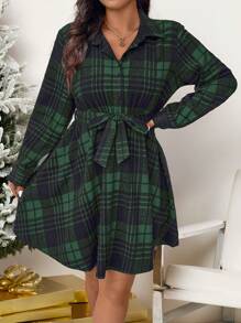 SHEIN Frenchy Homecoming Dresses,Vintage Dress,Travel Outfit Airport,Holiday Outfits,Women Fall Clothes, Fall Women's Dresses, Shirt Dresses, Skirt Dresses, Christmas Dresses, Christmas, Red Plaid Dresses Long Sleeve Dresses